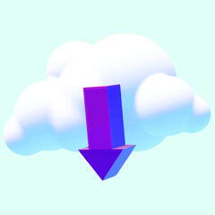 3D Isometric Download Upload Arrows. Created For Mobile, Web, Decor, Print Products, Application. Perfect for web design, banner and presentation. Vector Illustration.