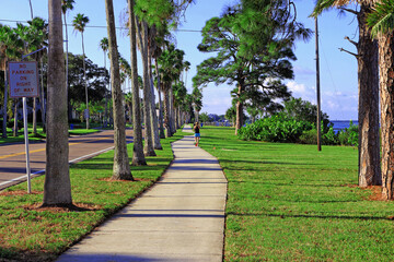 Edgewater Trail urban pedestrian path between Dunedin and Clearwater, Florida