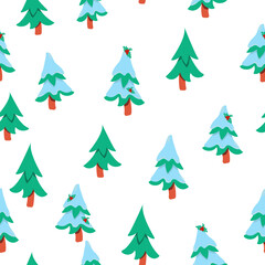 Christmas trees pattern. Vector illustration