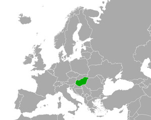 Karte von Ungarn in Europa