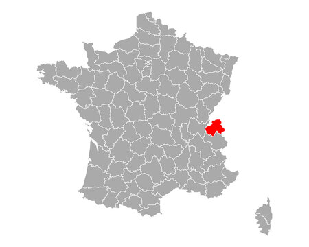 Karte von Haute-Savoie in Frankreich
