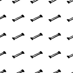 Black skeletons in various poses pattern. Halloween design. Perfect for fall, holidays, fabric, textile. Seamless repeat swatch.