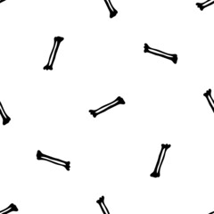 Black skeletons in various poses pattern. Halloween design. Perfect for fall, holidays, fabric, textile. Seamless repeat swatch.