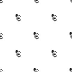 Black skeletons in various poses pattern. Halloween design. Perfect for fall, holidays, fabric, textile. Seamless repeat swatch.