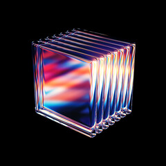 3d rendered abstract glass rectangles with detailed reflection and dispersion.