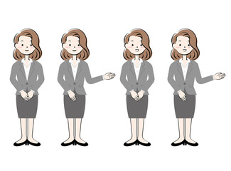 スーツ姿の女性　全身　案内