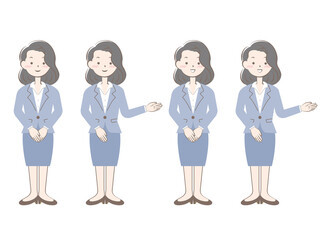 Fototapeta premium スーツ姿の女性 全身 案内