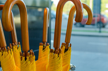 umbrellas in a basket