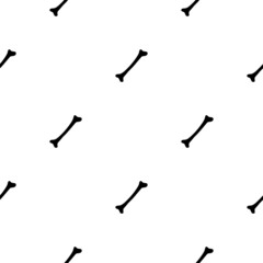 Black skeletons in various poses pattern. Halloween design. Perfect for fall, holidays, fabric, textile. Seamless repeat swatch.