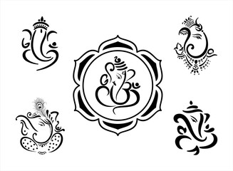 Ganesha, Aum, Hindu wedding card, Diwali, India	