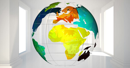 Colorful globe turning 4k © vectorfusionart