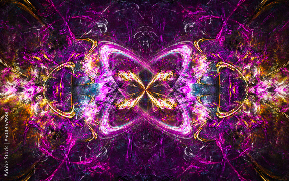 Poster digital illustration abstract image generated fractal background image wallpaper pattern of various 
