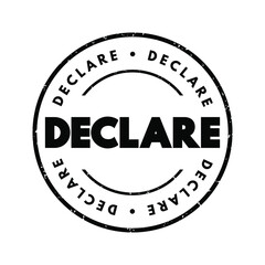 Declare text stamp, concept background