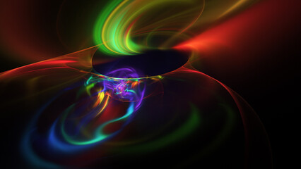 Abstract colorful rainbow fiery shapes. Fantasy light background. Digital fractal art. 3d rendering.