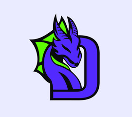 Dragon sport unique and creative logo design