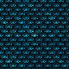 Seamless Fantasy Armour Texture. 3D illustration. Metallic pattern. Metal plates background.  Medieval wallpaper. Textured armor surface..