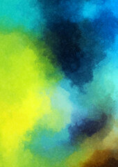 Watercolor painted background. Abstract Illustration wallpaper. Brush stroked painting. 2D Illustration.