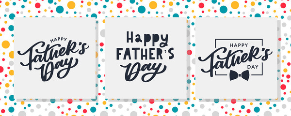 Happy Father's Day Calligraphy greeting card. Banner Vector illustration.