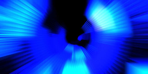 Motion conceptual wallpaper. Graphic digital illustration. Glowing neon rotating lights. Glossy presentation design template. Abstract Background. Spinning rays of light.