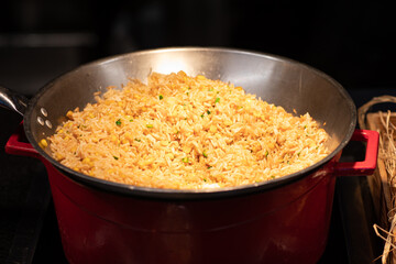 side dish of fried rice in a pot
