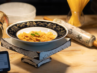 Italian pasta on a plate