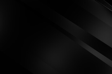 3d style black background with geometric layers. Abstract  dark futuristic wallpaper. Elegant glossy stripes backdrop. Geometrical template design for poster, brochure, presentation, website.