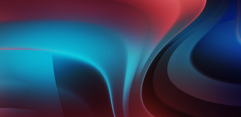 Fluid abstract background with colorful gradient. 2D illustration of modern movement.
