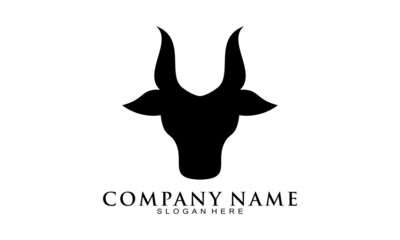 Bull head illustration vector logo