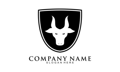 Obraz premium Bull shield modern vector logo