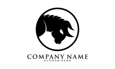 Strong bull head symbol logo design
