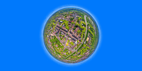 little planet Duisburg Germany aerial