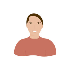 Man avatar, face icon, portrait, vector illustration