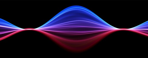 Blue and red abstract wave. Magic line design. Flow curve motion element. Neon gradient wavy illiustration.