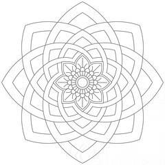 Leaf Flower Petal Coloring Mandala Art Simple Graphic Shape Vector Floral Oriental Outline Vintage Decorative Elements Pattern Illustration Islam Arabic Indian Turkish Mystic Religion Morals Lotus