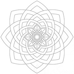 Leaf Flower Petal Coloring Mandala Art Simple Graphic Shape Vector Floral Oriental Outline Vintage Decorative Elements Pattern Illustration Islam Arabic Indian Turkish Mystic Religion Morals Lotus