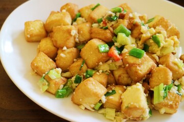 Famous Hakka Dishes Fried Tofu Chinese Cuisine
