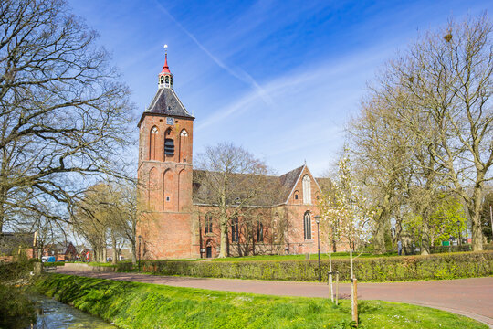 Historic hippolytus church in little village Middelstum, Netherlands