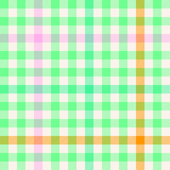 Seamless decorative green pink orange tartan graphic for tablecloth, gift wrapping paper, flannel shirt, picnic, other modern spring summer autumn winter fashion textile print.