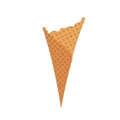 waffle cup for ice cream cone icon symbol flat design vector food