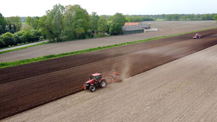 Plowing dry farmland