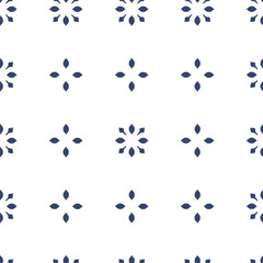 Vector. Seamless mediterranean geometric pattern in patchwork style. Talavera template. Portuguese Azulejo. Turkish decoration. Moroccan mosaic. Spanish porcelain. Ceramic dishes, folk ornament.