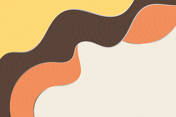 Abstract wavy shapes and silver gradient lines background design. Yellow, orange, and brown stylish curve wave pattern illustration. Abstract grid lines texture overlay