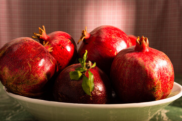 pomegranate on plate