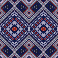 Ethnic ikat tribal folk art vector  seamless pattern background Traditional native repeat pattern for print fashion fabric in Indonesia indian cuture bohemian interior decoration 
