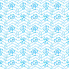 Marine watercolor pattern with shells