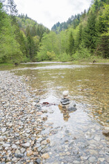 Flussaue der Starzlach bei Sonthofen unterhalb der Starzlachklamm