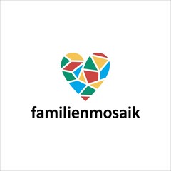 mosaic and heart logo vector