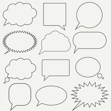 Collection Speech Bubbles, Isolated On grey background