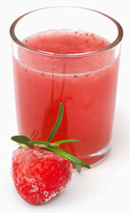 Strawberry juice in a glass