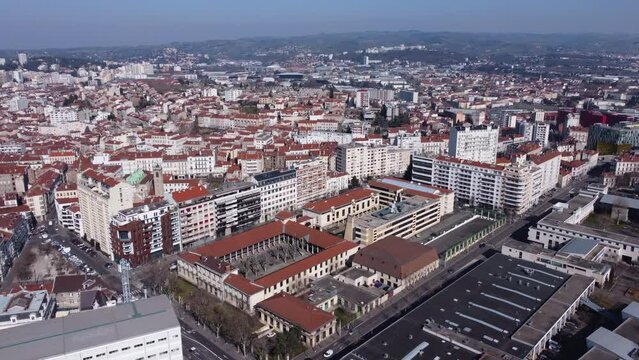 Lyc&eacute;e Claude Fauriel Campus in Saint-&Eacute;tienne, Aerial View on Sunny Day